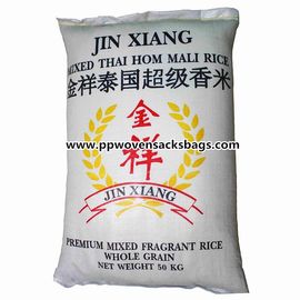China Weißes großes 50kg gesponnenes Polypropylen sackt für verpackende Reis-Taschen 50 x 84 cm ein fournisseur
